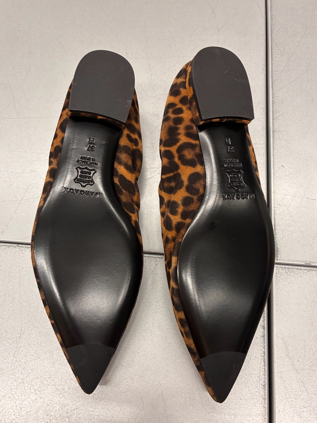 Margaux Roma Leopard-Print Pointed Ballet Flat - Brown/Black. Size 37 — image 8 of 8